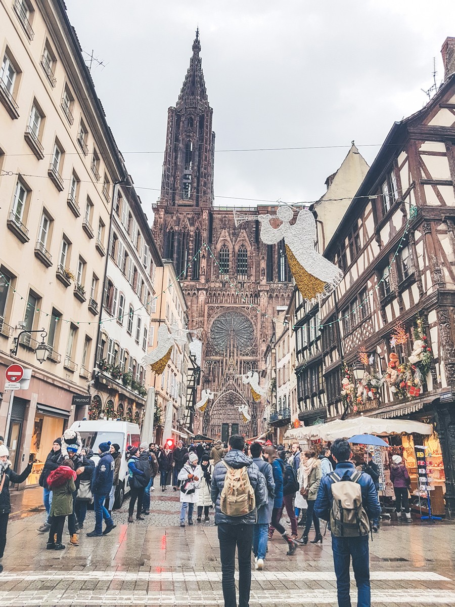 capitale de noël, neige, Strasbourg, voyage, ouigo, sortie, noël, marché de noël, sous la neige, France