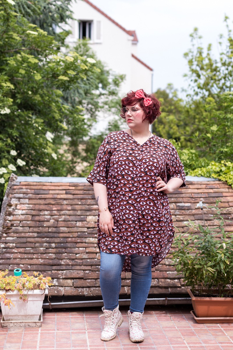 Monki, grande taille, yeux, mode, look, tenue, ninaah bulles, ronde, blogeuse, curvy, decontracter, casual, fashion
